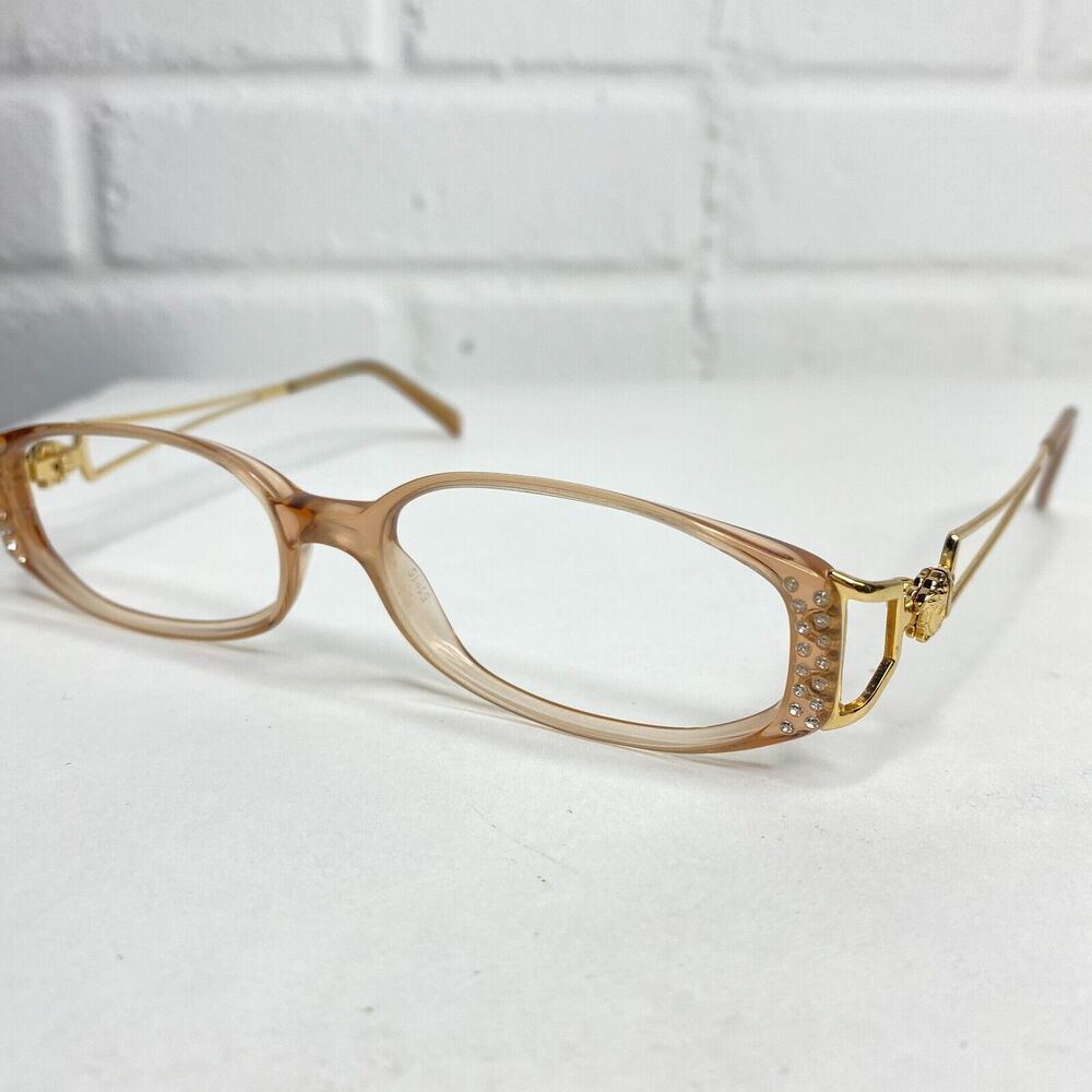 Versace Mod Eyeglasses Sunglasses‎ Frames Gold Rectangular 51[]15 H1974